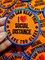 "I Love Social Distance" Patches for Masks, Colorful Iron-on Embroidered Applique, Size 2.85" inches